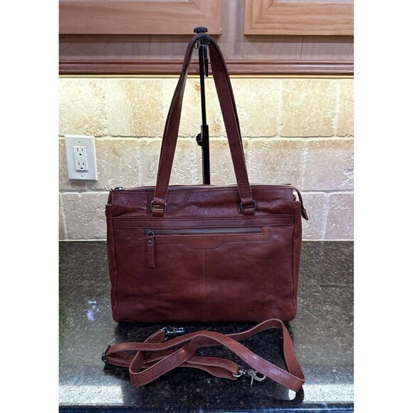 Vintage Spikes & Sparrow Brown Leather Laptop Bag EUC - Picture 1 of 12